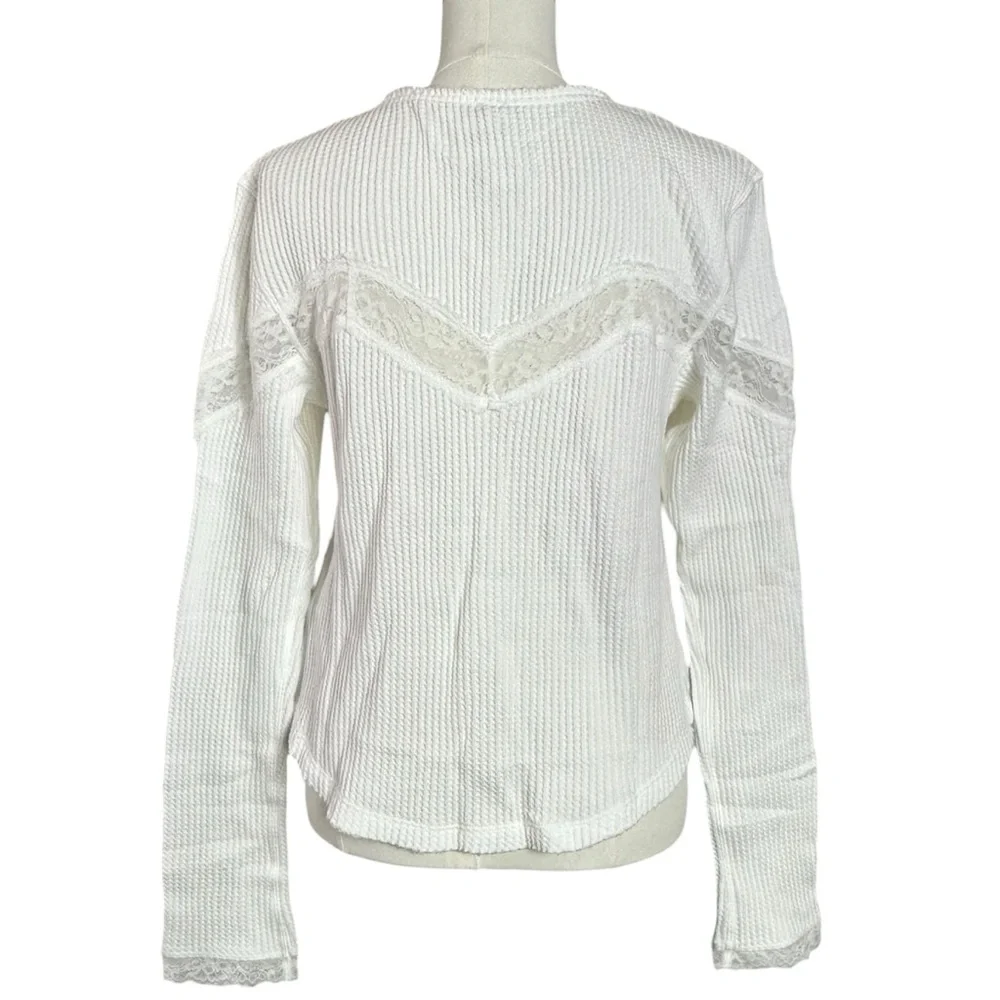 Free People Let's Party Cardi in Clean Ivory XL NWT Dainty Thermal Lace 90s Y2K